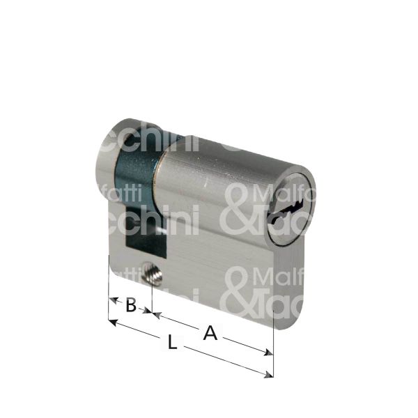 Ibfm 2303cska1 mezzo cilindro sagomato 30 x 10 = 40 mm chiave punzonata cifratura ka cromo satinato