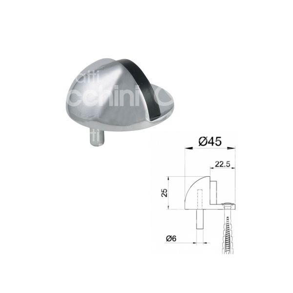 Ibfm 263cs paracolpo per porta art. 263cs zama cromo satinato Ø mm 45