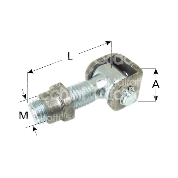 Ibfm 425016 cardine regolabile art. 425.016 battente acciaio zincato Ø m 16 l mm 80 h mm 38 portata kg 60