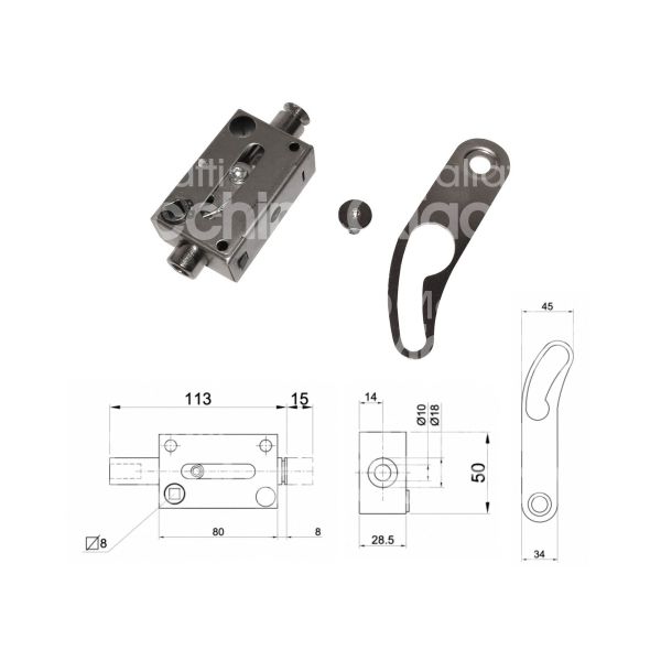 Ibfm d15dx limitatore di apertura art. d15 ferro mano dx