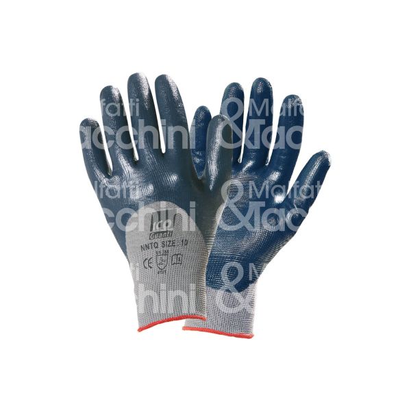 Icoguanti nntql guanto spalmato mechanical safety 113 materiale palmo nitrile sintetico taglia 8/l colore blu/grigio