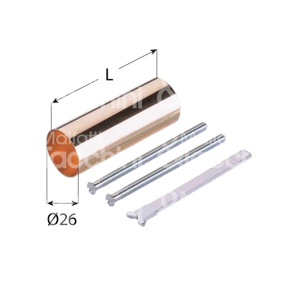 Iseo 003020 kit prolungamento cilindro fisso esterno 69 mm Ø 26 ottone