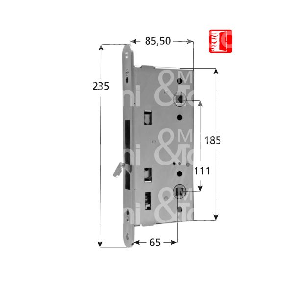 Iseo 212600654 controserratura alto basso per maniglioni antipanico quadro entrata 65