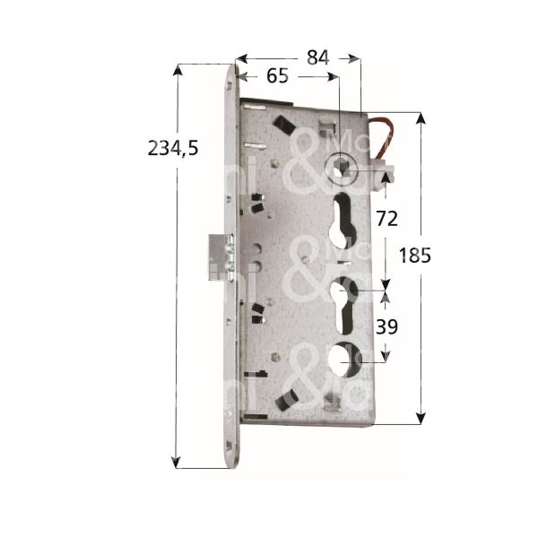 Iseo 216930654d serratura elettrica per porte tagliafuoco per porte tagliafuco e 65 quadro 9 dx