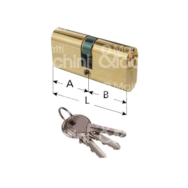 Iseo 83002727h cilindro ovale chiave/chiave 27 x 27 = 54 mm chiave piatta cifratura kd ottone satinato