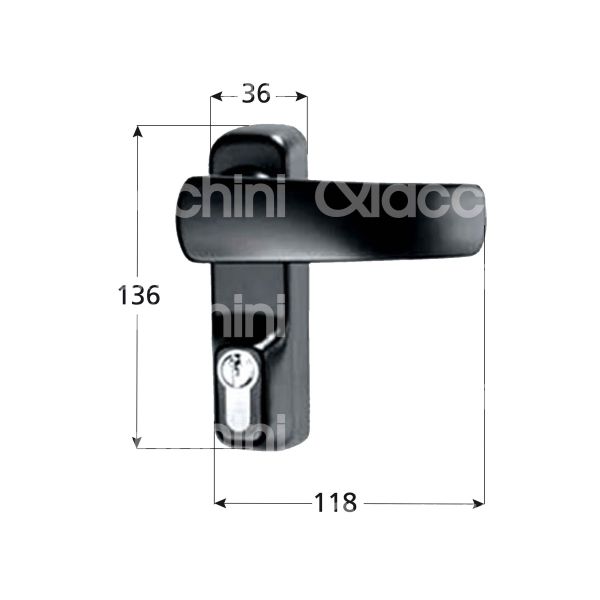 Iseo 94011005t placca con maniglia per maniglioni antipanico nero