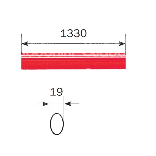 Iseo 945938 barra orizzontale per maniglioni antipanico mm 1330 rosso