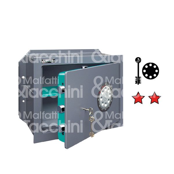 Juwel 4884 cassaforte verticale a chiave piÙ combinazione a disco da murare l 460 x h 510 x p 245 n° catenacci 3 + 2