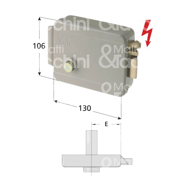 Yale 67400601 elettroserratura da applicare laterale e 60 dx foro tondo senza mandate