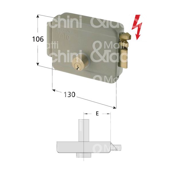 Yale 680000601 elettroserratura da applicare laterale e 60 dx foro tondo senza mandate