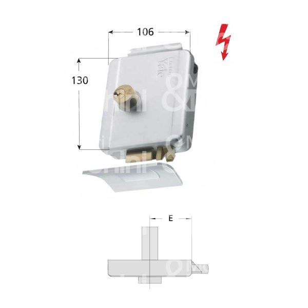 Yale 6806080005 elettroserratura da applicare verticale e 60 ambidestra foro tondo senza mandate