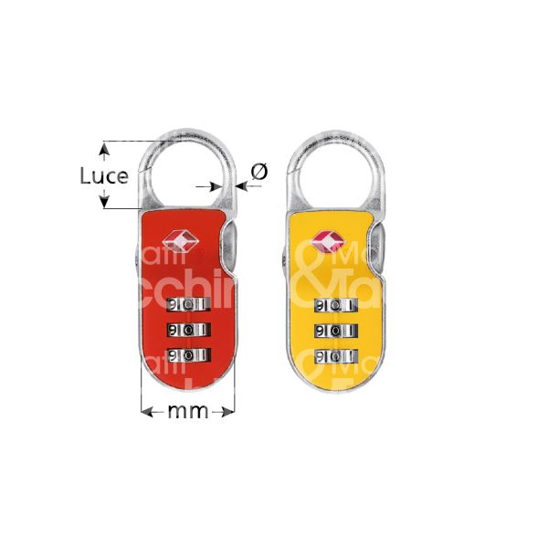Yale ytp2y lucchetto con clip mm 27 chiave tsa cifratura kd