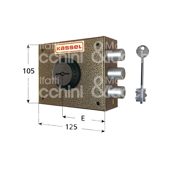 Kassel 1001 serratura applicare doppia mappa laterale e 65 dx 3 catenacci int. cat. 28
