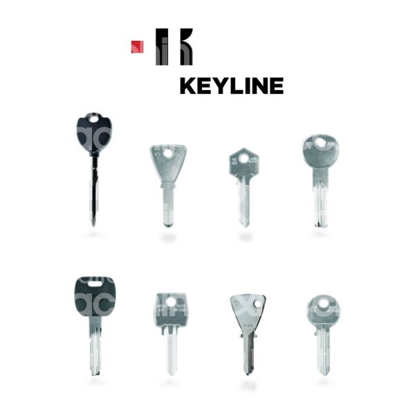 Keyline la1505tk5 chiavi auto transponder ottone nikelato testa plastica