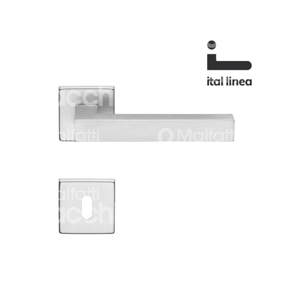 Linea cali' 402000571 coppia maniglia con rosetta big alluminio cromo satinato foro patent quadro mm 8 Ø rosetta quadra mm 50 con molla