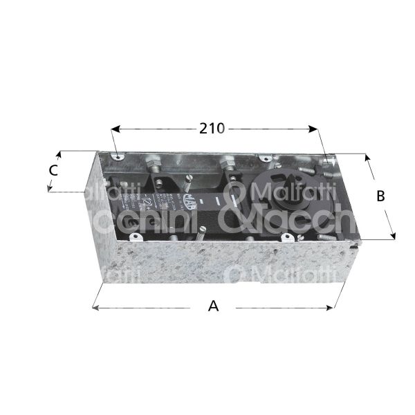 Mab 7135 chiudiporta pavimento forza 3 90° portata kg max 100