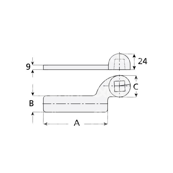 Mab ac1 braccio inferiore dx per chiudiporta a pavimento ottone portata kg max 100 kg