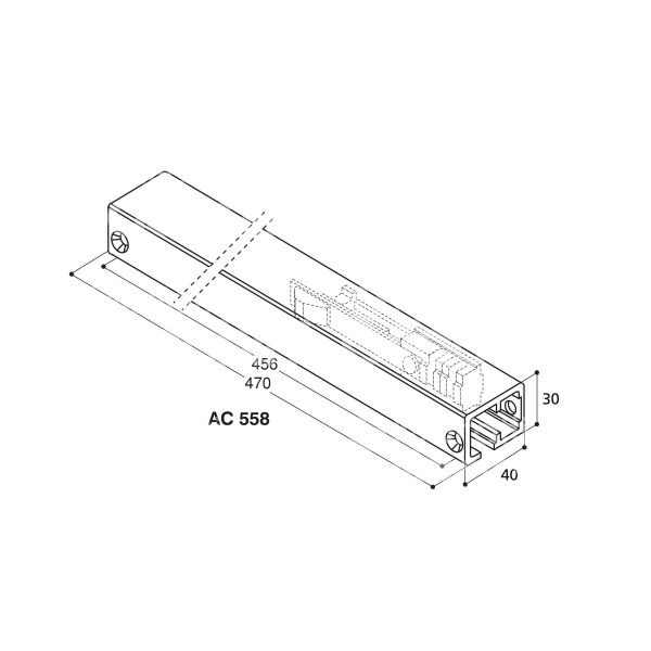 Mab ac558a braccio a slitta per 620/630 argento senza fermo