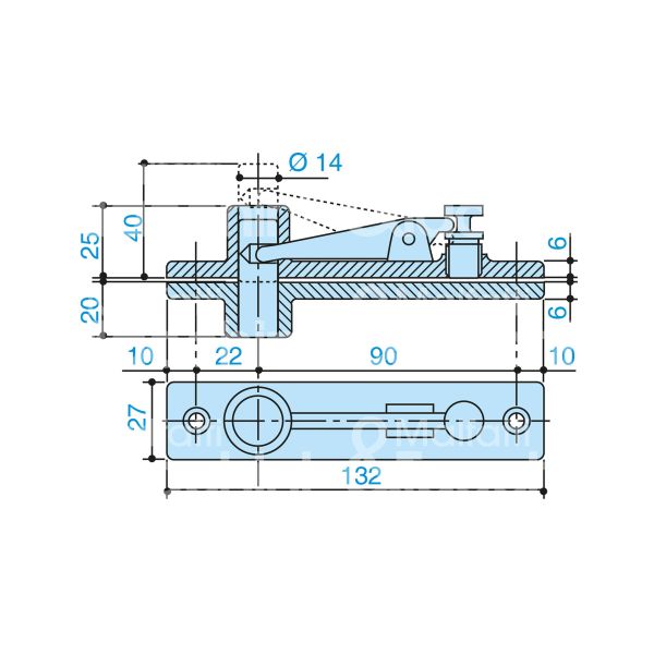 Mab ac8 perno superiore per porte a ventola porte a ventola ottone portata kg max 300 kg