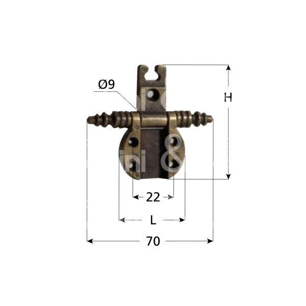 Metal group mg42573 cerniera per mobili a incasso barocco art. mg42573 zama bronzato ingombro mm 60 x 35