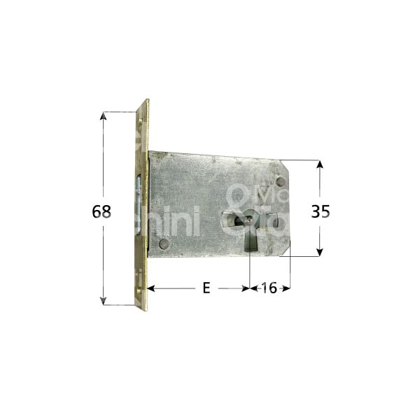 Metal group mg38611 serratura infilare e 40 dx chiave a mappa rotazione 360° estrazione ottonata