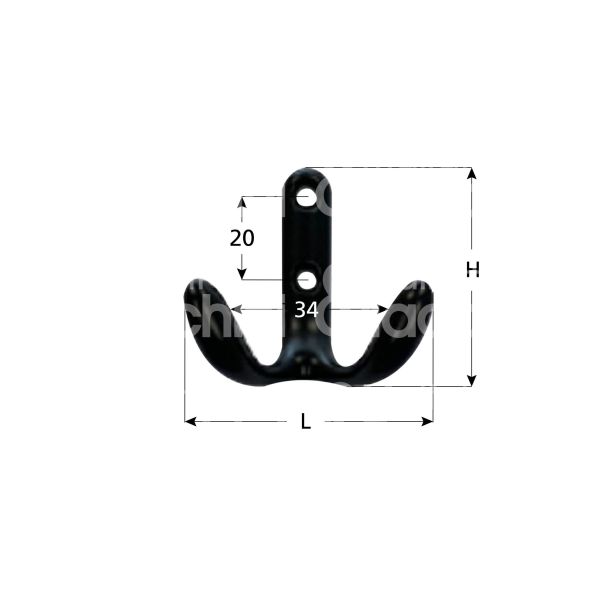 Metal group mg41336 gancio doppio cucina zama bianco misura mm 54 x 54 x 34