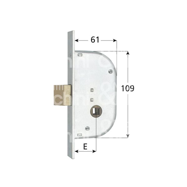 Mg 124320 serratura per cancello impennata solo scrocco e 32 ambidestra cilindro quadro 8