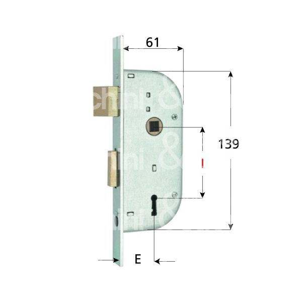 Mg 145324 serratura per cancello impennata scrocco piÙ catenaccio e 32 ambidestra cilindro patent 1 mandate