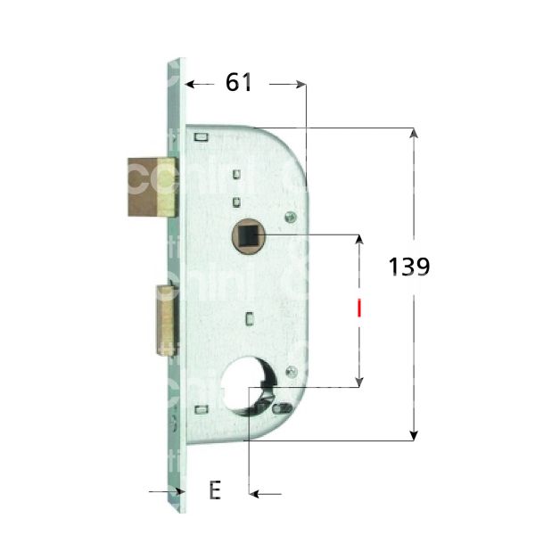 Mg 149320 serratura per cancello impennata scrocco piÙ catenaccio e 32 ambidestra cilindro tondo Ø 26 2 mandate
