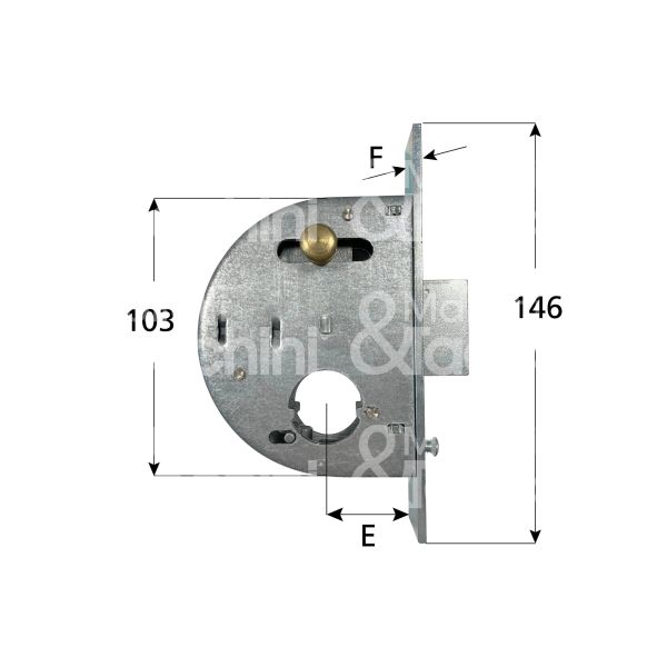 Mg 259350 serratura per cancello scrocco con mandata e 35 ambidestra cilindro tondo fisso 1 mandate