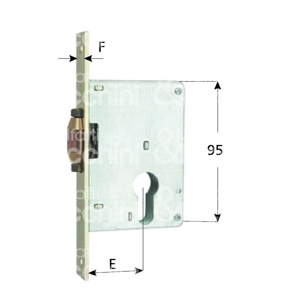 Mg 271700 serratura infilare per fasce 1 mandate cilindro sagomato 70 laterale rullo