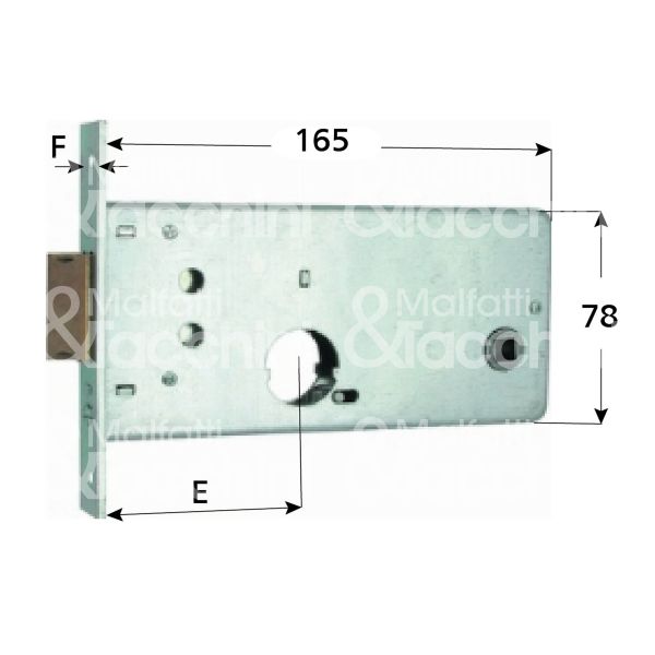 Mg 317800 serratura infilare per fasce 1 mandate cilindro tondo Ø 26 80 laterale scrocco con mandata