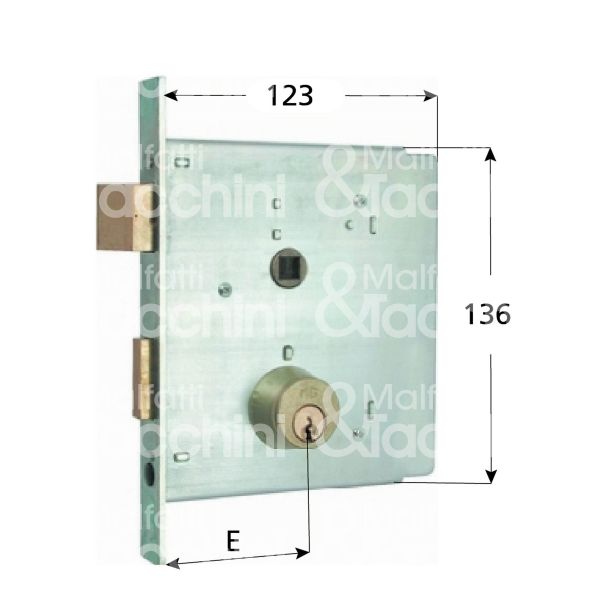 Mg 343550 serratura per cancello da infilare scrocco piÙ catenaccio e 55 ambidestra cilindro tondo fisso 2 mandate