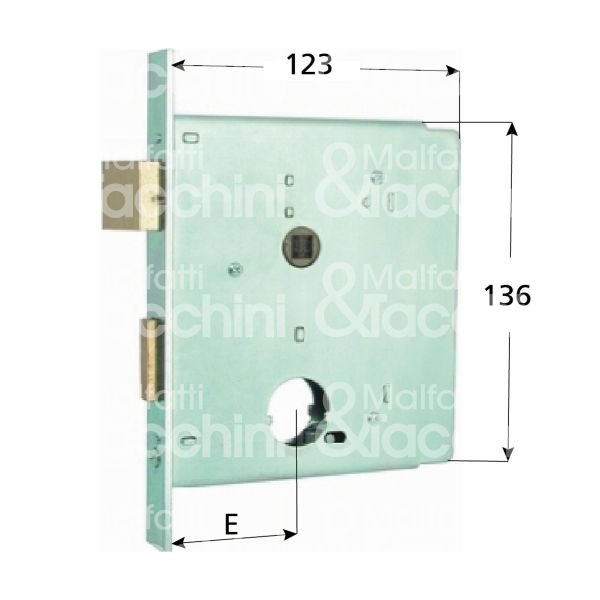 Mg 345550 serratura per cancello da infilare scrocco piÙ catenaccio e 55 ambidestra cilindro tondo Ø 26 2 mandate