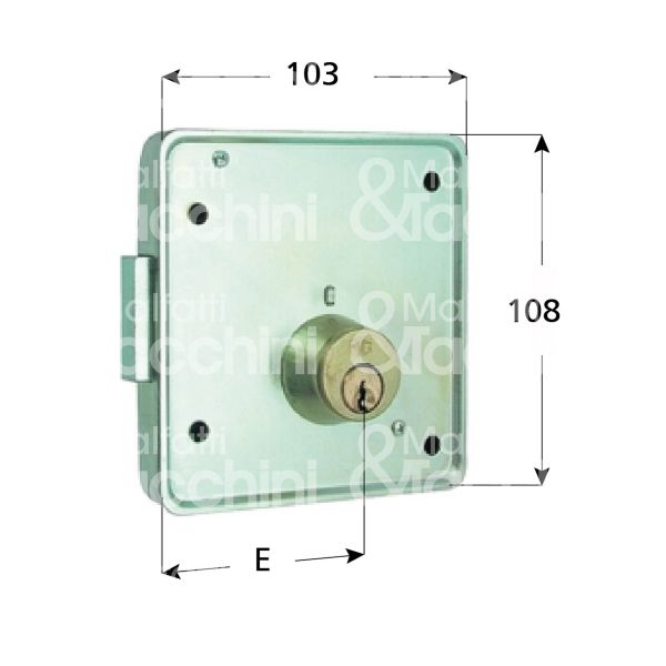 Mg 423552 serratura per cancello da applicare solo catenaccio e 55 sx cilindro tondo fisso 2 mandate