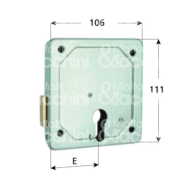Mg 424550 serratura per cancello da applicare solo catenaccio e 55 ambidestra cilindro sagomato 2 mandate