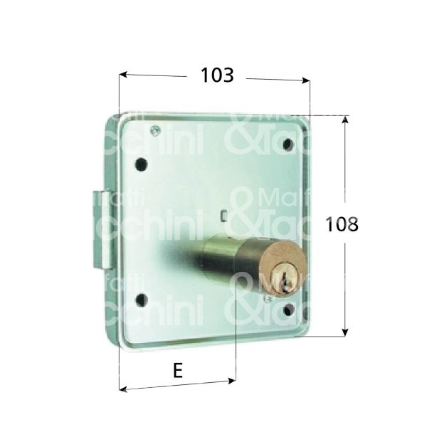 Mg 426551 serratura per cancello da applicare solo catenaccio e 55 dx cilindro tondo Ø25 x 50 2 mandate
