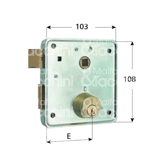 Mg 433551 serratura per cancello da applicare scrocco piÙ catenaccio e 55 dx cilindro tondo fisso 2 mandate