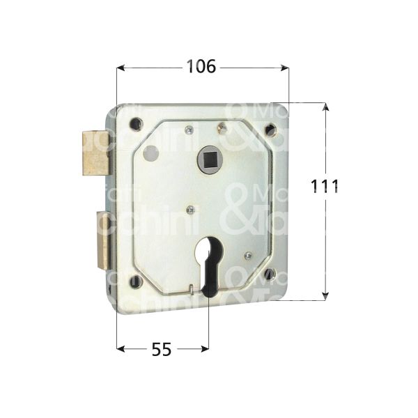 Mg 434550 serratura per cancello da applicare scrocco piÙ catenaccio e 55 ambidestra cilindro sagomato 2 mandate