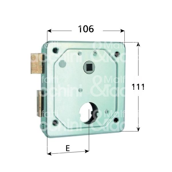 Mg 437550 serratura per cancello da applicare scrocco piÙ catenaccio e 55 ambidestra cilindro tondo Ø 26 x 56 2 mandate