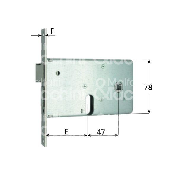 Mg 809602 serratura infilare per fasce 2 mandate cilindro ovale 60 laterale catenaccio piÙ scrocco