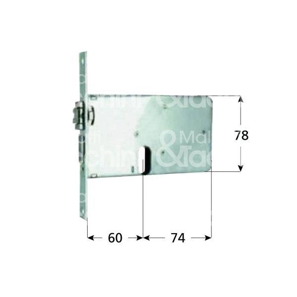 Mg 810602 serratura infilare per fasce 2 mandate cilindro ovale 60 laterale rullo piÙ catenaccio