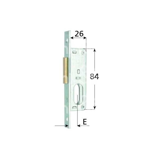 Mg 906141 serratura per montanti laterale solo catenaccio e 14 foro ovale ambidestra 1 mandate