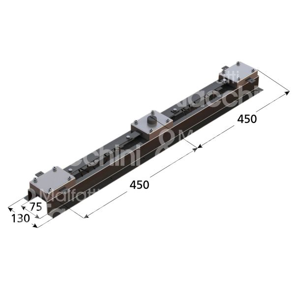 Moia 0134o spranga orizzontale per basculante ambidestra foro pompa Ø 30 4 punti di chiusura chiave a pompa misura 130 x 900