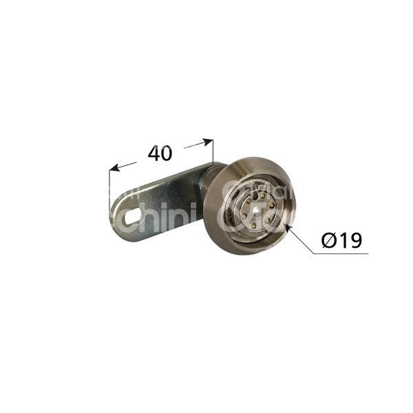 Moia 100750kd serratura universale a leva Ø 19 lunghezza mm 22 ambidestra chiave jack kd rotazione 90° + 90° 2 estrazione nichelato