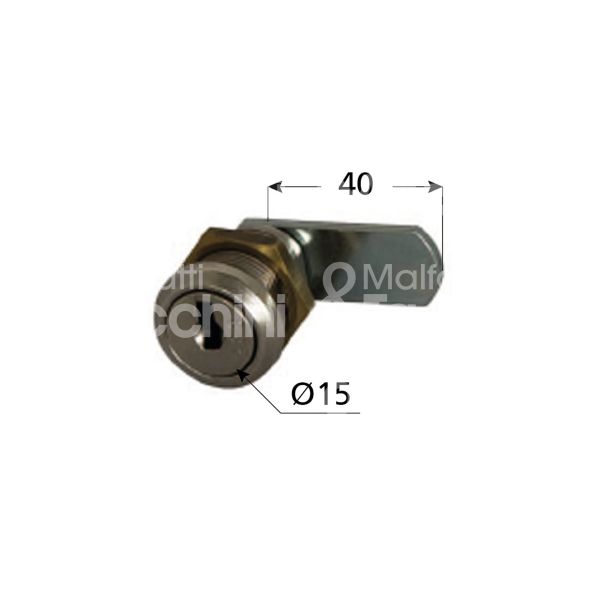 Moia 163418 serratura universale a leva Ø 15 lunghezza mm 30 ambidestra chiave piatta kd rotazione 180° 2 estrazione nichelato