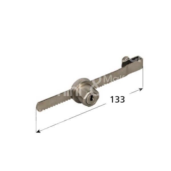 Moia 220335 serratura per cristallo per scorrevole lunghezza mm 133 ambidestra chiave piatta kd rotazione 90° 1 estrazione nichelato