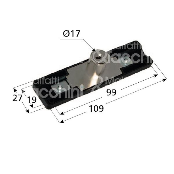 Moia 240415 serratura per anta a stringa Ø 17 lunghezza mm 22 ambidestra chiave piatta kd rotazione 360° 2 estrazione nero