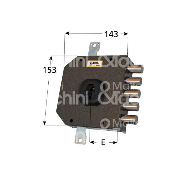 Moia a453sxb serratura applicare a cilindro triplice e 63 sx 5 catenacci int. cat. 26