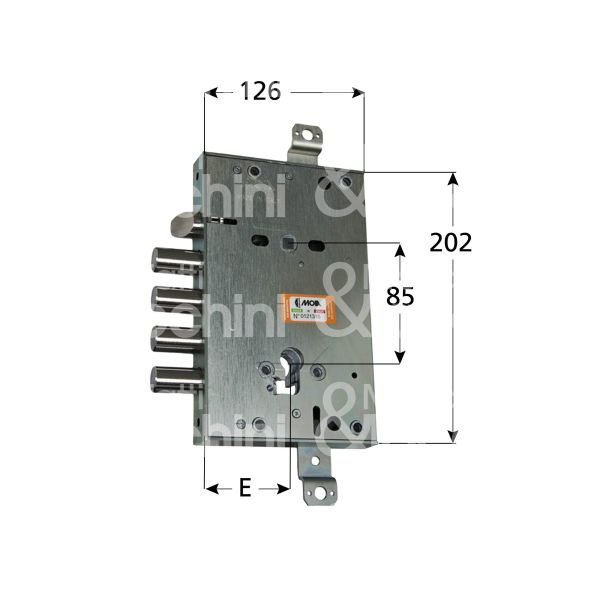 Moia ci664380r serratura blindata a cilindro triplice e 64 ambidestra 3 catenacci piÙ scrocco int. cat. 38 sporg. 3,5